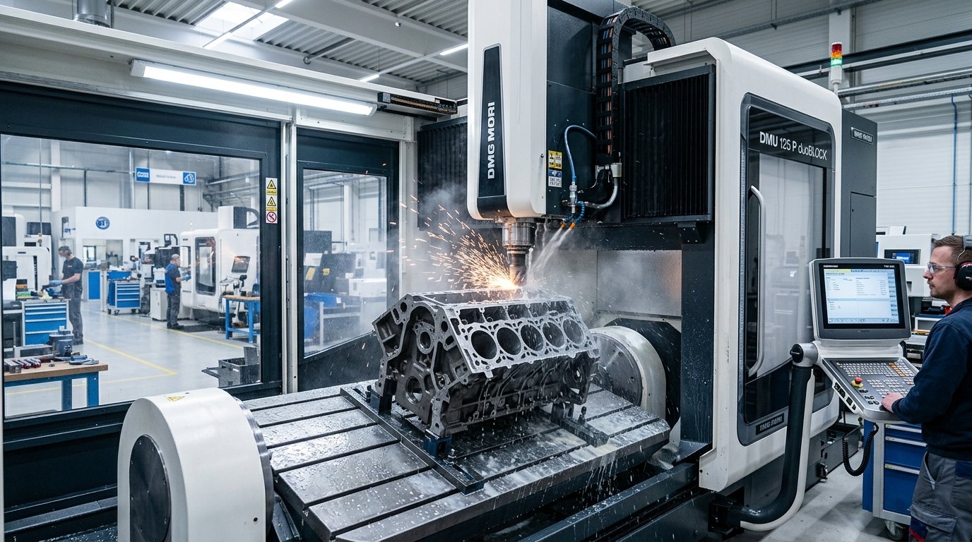 Industrial machinery 5-axis CNC precision manufacturing cell