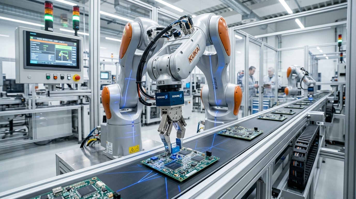 Robotics and smart electronics assembly automation cell